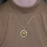 solid 14K yellow gold crab design estate pendant