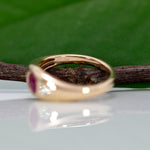 14K yellow gold Burma ruby ring with diamond accents