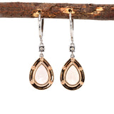 Nikita 14K White Gold Morganite Diamond Earrings | Pear Shape 14x10mm