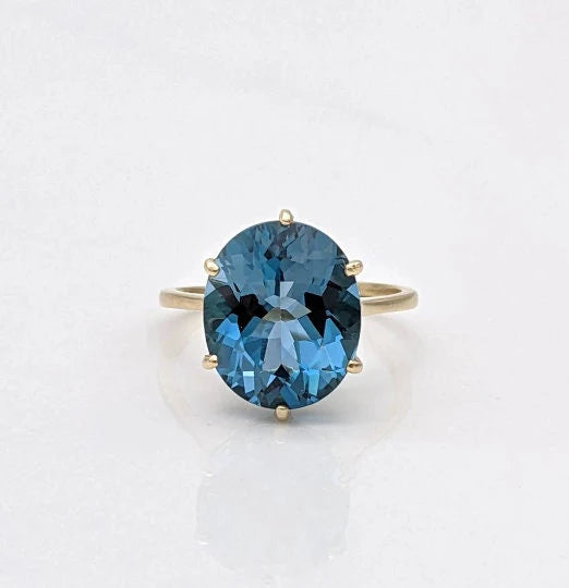 Oval Faceted London Blue Topaz Loose Gemstone 5