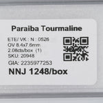 2.08 carat natural Brazilian copper-bearing Paraiba tourmaline oval, 8.4x7.6mm untreated loose gemstone – view 4