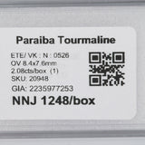 2.08 carat natural Brazilian copper-bearing Paraiba tourmaline oval, 8.4x7.6mm untreated loose gemstone – view 4