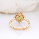 Lauren 14K Yellow Gold Sphene and Natural Diamond Ring | PE 9x7mm