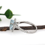 Alaina 14K White Gold 2.18cts Aquamarine Diamond Ring | Pear Shape 10.5x6.5mm