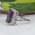 14K white gold bi-color tourmaline ring