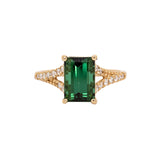 Sophie 14K Yellow Gold Chrome Tourmaline and Diamond Ring | EM 9.2x6.3mm