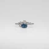 14K white gold montana sapphire ring