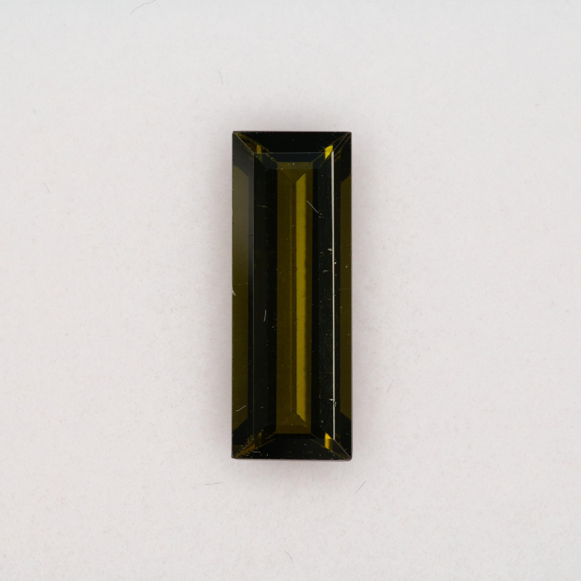 3.97ct olive tourmaline baguette 16.5x6.1mm loose green gemstone