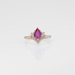 14K yellow gold pink sapphire ring