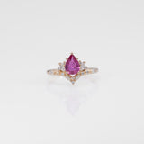 14K yellow gold pink sapphire ring