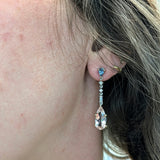 Ayra 14K White Gold Morganite and Aquamarine Dangle Earrings with Natural Diamonds