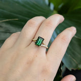 Sophie 14K Yellow Gold Chrome Tourmaline and Diamond Ring | EM 9.2x6.3mm