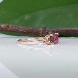 14K rose gold bi-color tourmaline ring
