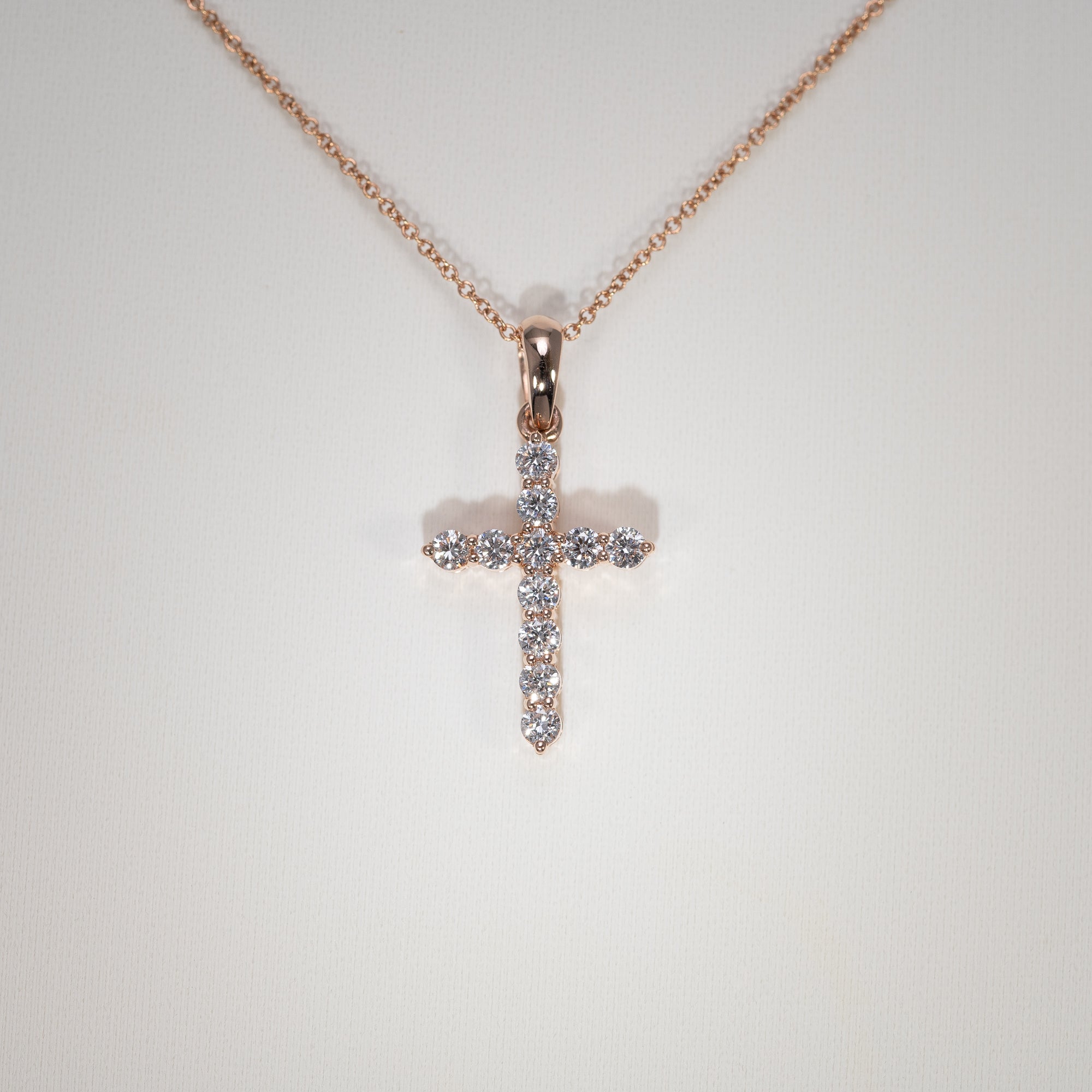 14K Rose Gold Lab Grown Diamond Pendant