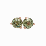 Sunniva 14K Solid Gold Namibian Demantoid Martini Solitaire Studs - Round 4mm