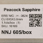 1.10 carat natural Ceylon peacock sapphire cushion 6x5mm loose gemstone – view 2
