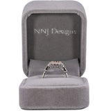 14K white gold Burma ruby ring with diamond accents