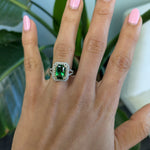 14K white & yellow gold chrome tourmaline ring