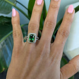 14K white & yellow gold chrome tourmaline ring