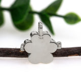 14K White Gold Paw-Print Locket Pendant