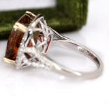 Noelle 14K White and Yellow Gold Bi-Color Tourmaline Diamond Ring | Cushion 13mm