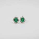 14K yellow gold zambian emerald earrings