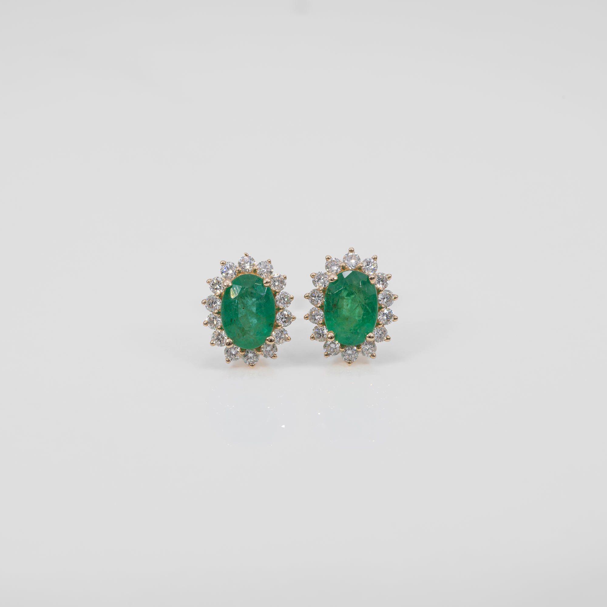 14K yellow gold zambian emerald earrings