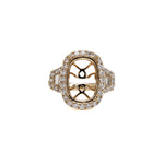 timeless bloom 14k gold cushion semi mount diamond ring