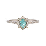 Linda 14K Solid White Gold Afghan Tourmaline and Diamond Ring | OV 5x4mm