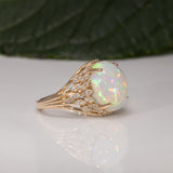 14K yellow gold ethiopian opal ring