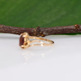 14K yellow gold orange spinel estate solitaire ring