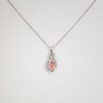 14K white gold padparadscha sapphire pendant