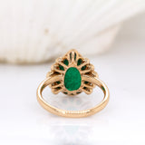Solene 14K Yellow Gold Zambian Emerald and Diamonds Ring | Pear Shape 14x9mm