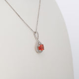 14K white gold padparadscha sapphire pendant