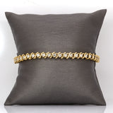 Estate 14K Yellow Gold Diamond Tennis Bracelet | Box Clasp Closure