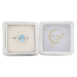 2.3Ct Aquamarine Ring with Natural Diamonds Accents: Solid 14K Gold, Oval 10x8mm