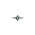 Jill 14K White Gold 0.38cts Alexandrite Diamond Ring | Oval 5.5x4mm