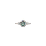 Jill 14K White Gold 0.38cts Alexandrite Diamond Ring | Oval 5.5x4mm