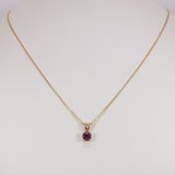 14K yellow gold rhodolite garnet pendant