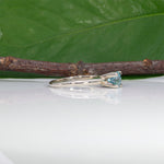 10K white gold blue zircon estate ring