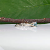 10K white gold blue zircon estate ring