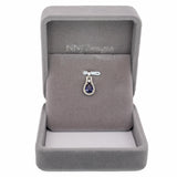 Yuvi Solid 14K Gold Purple Sapphire Pendant with Natural Diamonds Accents, 7x5mm