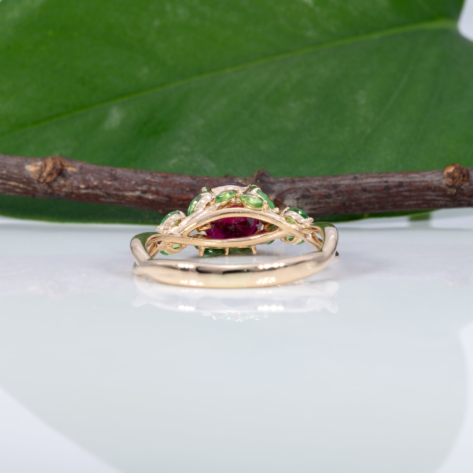 14K yellow gold madagascar ruby ring