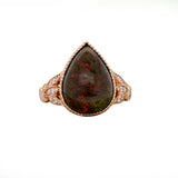 Briar Solid 14K Gold Ethiopian Black Opal Ring with Natural Diamonds Accents