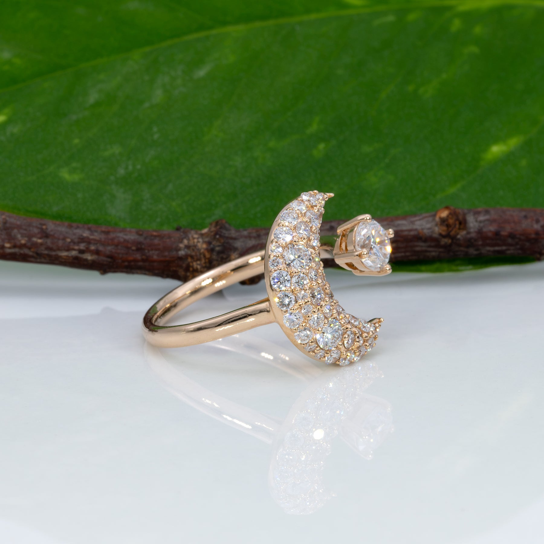 14K yellow gold lab grown diamond cluster ring