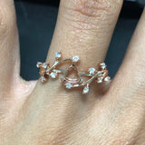 Nebula Collection | Diamond Accented Trilliant Cut Ring Setting | 4mm 5mm 6mm 7mm 10mm