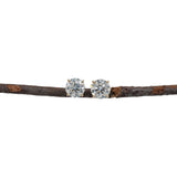 Round 14K Gold Lab Diamond Four Prong Solitaire Stud Earrings | 3mm 4mm 5mm 6mm 7mm 7.3mm 7.5mm