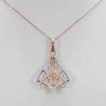 14K white & rose gold diamond semi-mount pendant
