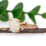 Aastha 14K Rose Gold Ethiopian Opal Diamond Ring | Oval 10x8mm