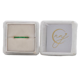 Zambian Emerald Band in Solid 14K Gold – Minimalist Green Emerald Fine Jewelry Stackable Ring